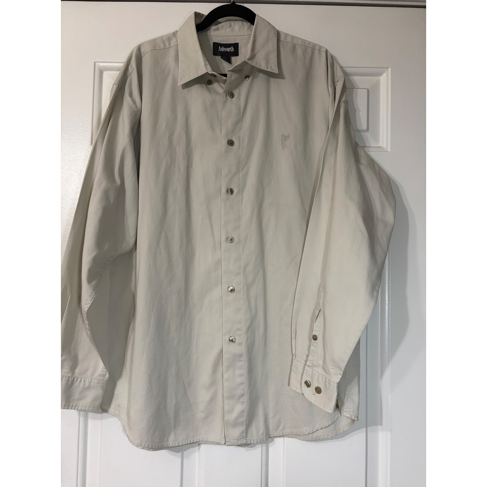 Ashworth || Button Down Shirt || L || Beige || 100% cotton